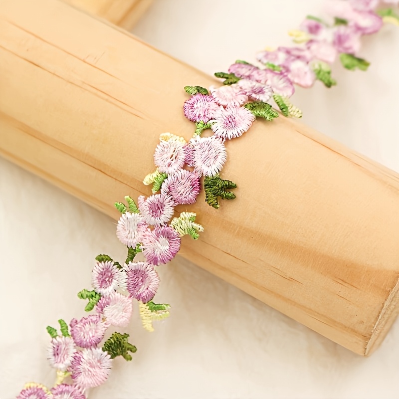 TEMU Small Flower Lace Trim Auxiliary Material Lace Decoration Handcraft Water Soluble Colorful Tassel Petal Material Cloth Skirt Hem Dress Curtains