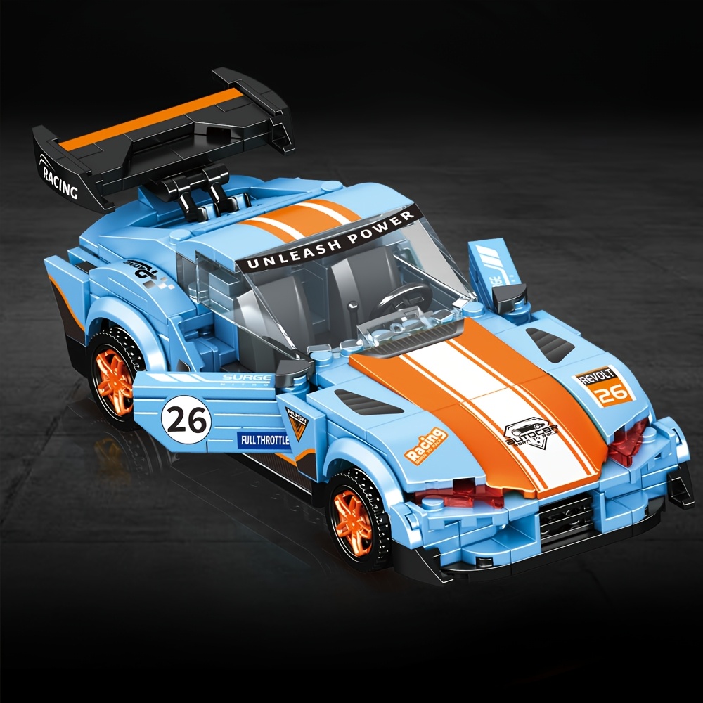 Blue Car Building Blocks Set, Speed Sports Car Model