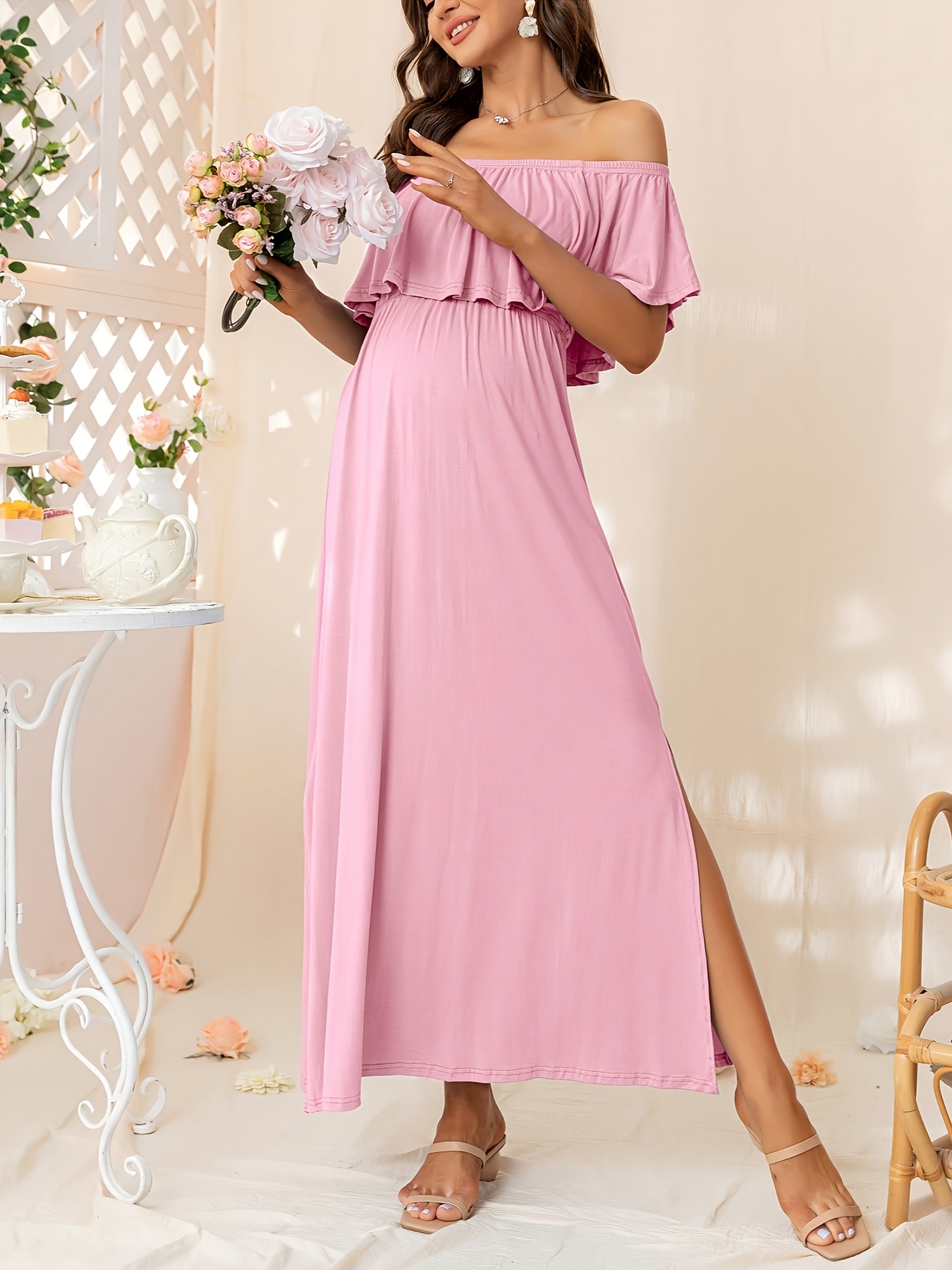 off the shoulder coral dress Coral Off-Shoulder V Neck A-line Tulle Applique Lace-Up Back Long Prom –  FancyVestido
