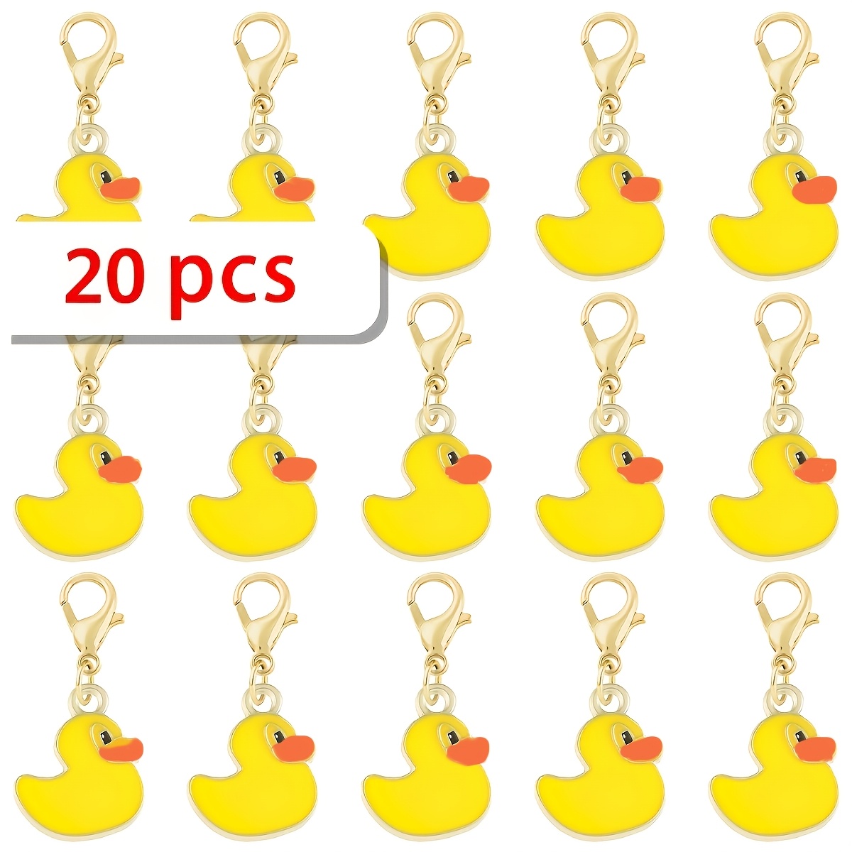 TEMU 20pcs Of Golden Duck Alloy With Lobster Clasp, Suitable For Handicrafts, Diy Keychains And Keychain Accessories, Making It An Gift, Thanksgiving