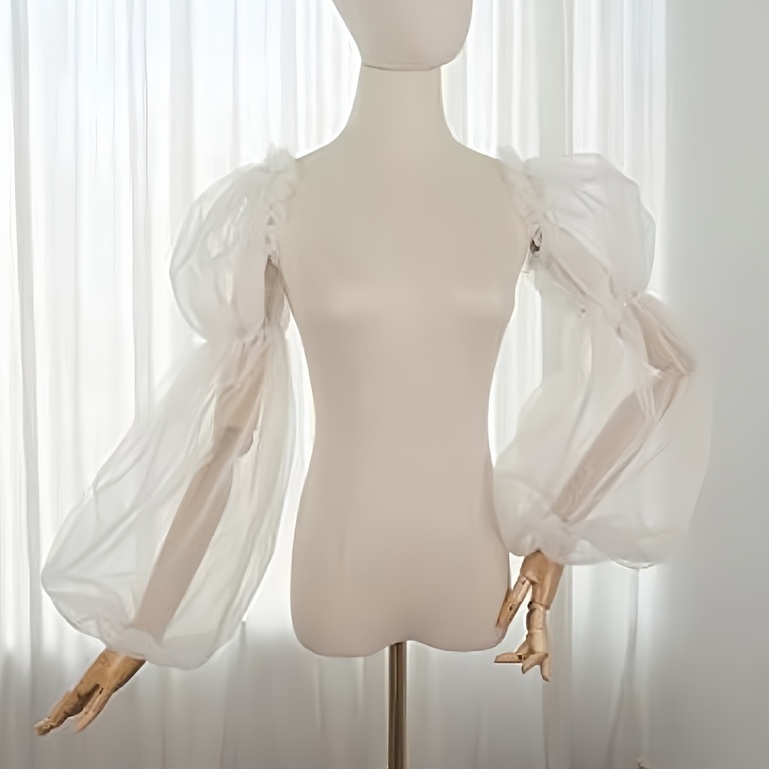 

Pair Of Elegant Long Bridal Wedding Sleeves - Sheer Polyester With Cuffs, Fit For Dresses & Gowns, Ideal For Weddings, Banquets, Parties & Photography