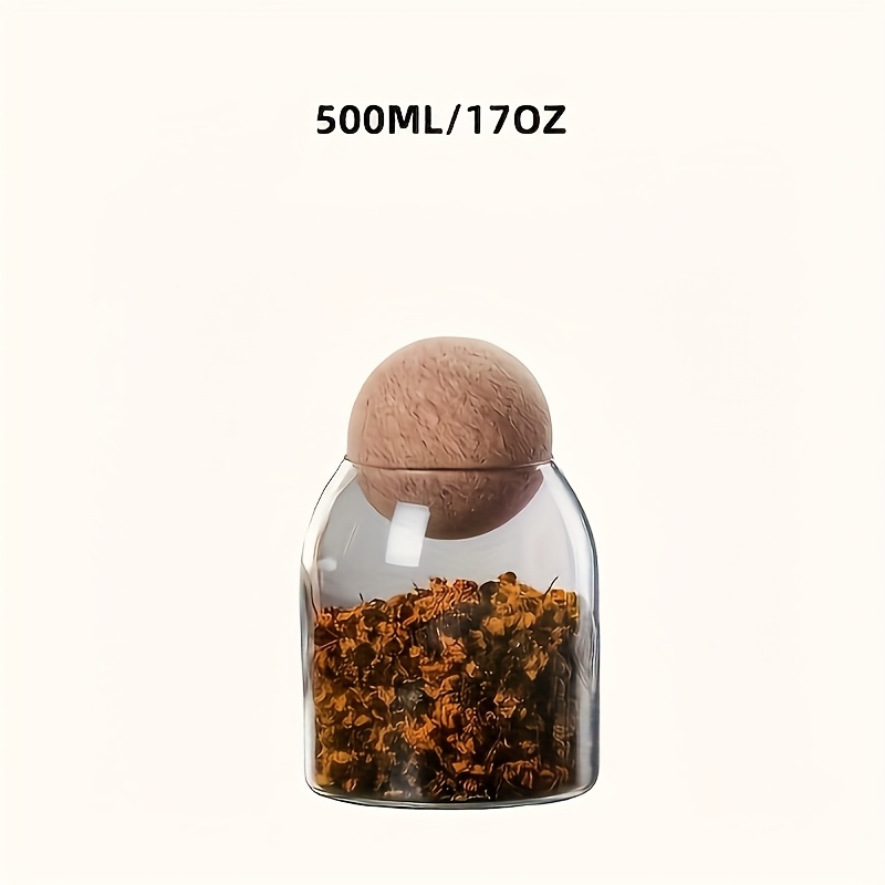 TEMU 뚜껑과 용기가 2개로 구성된 밀폐형 고 붕규산 유리 커피 원두 보관 용기 - 커피, 차 등에 적합한 재사용 가능한 고품질 주방 보관 용기 - 손세척 전용