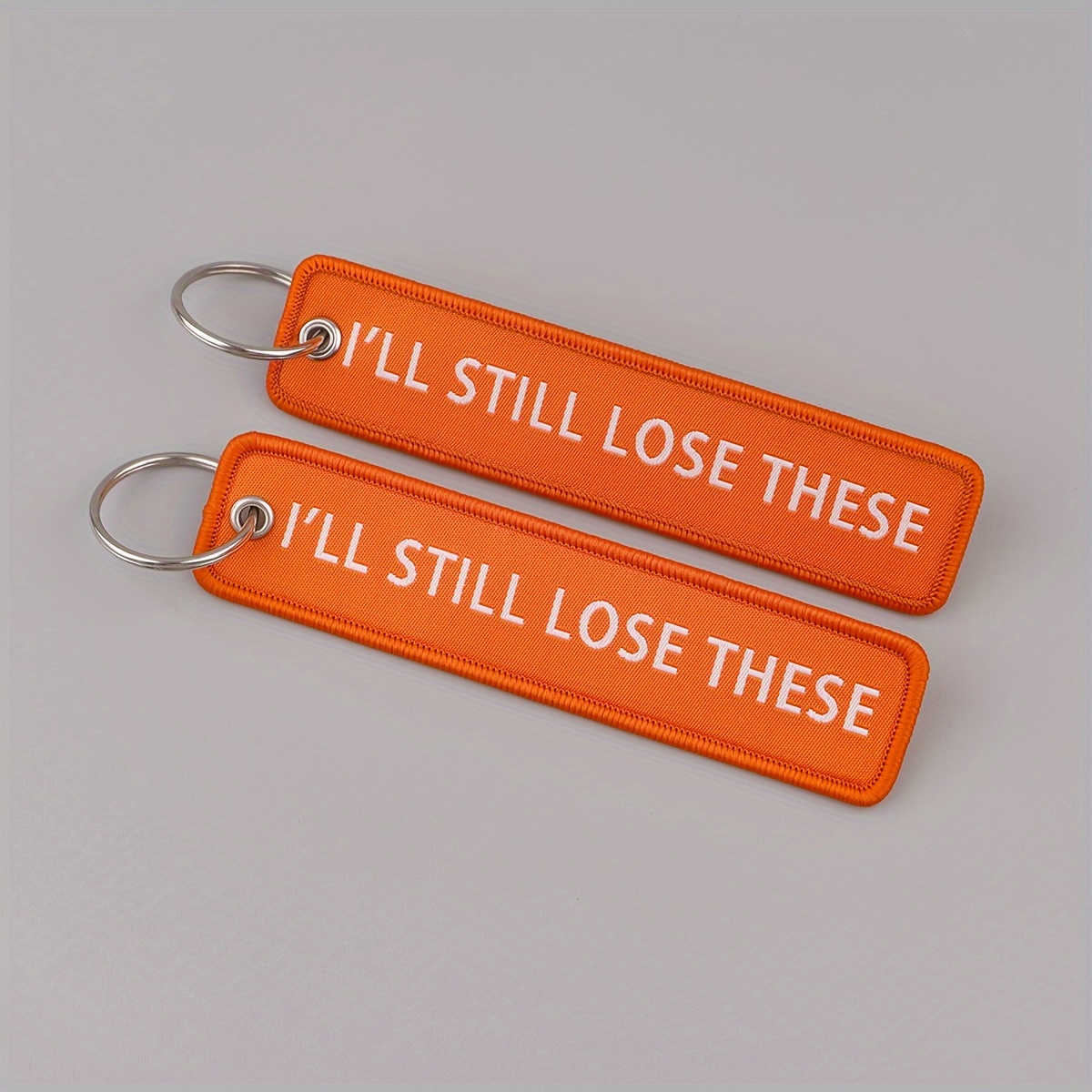 

i'll Still Lose These" Humorous Keychains - Cartoon Theme Character, Floating, Rectangle Shape, Split Ring Closure, No Power Needed, 1pc Set For Men And Women