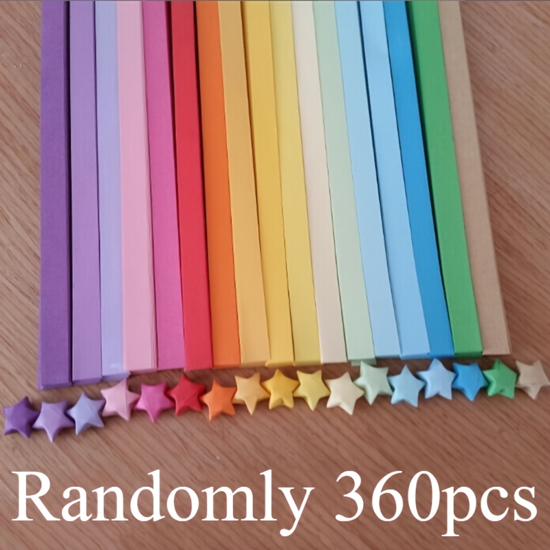 TEMU 360pcs (random Color) Of White Single- Paper And Solid-color Star Origami, Christmas Origami Hung On The Windowsill