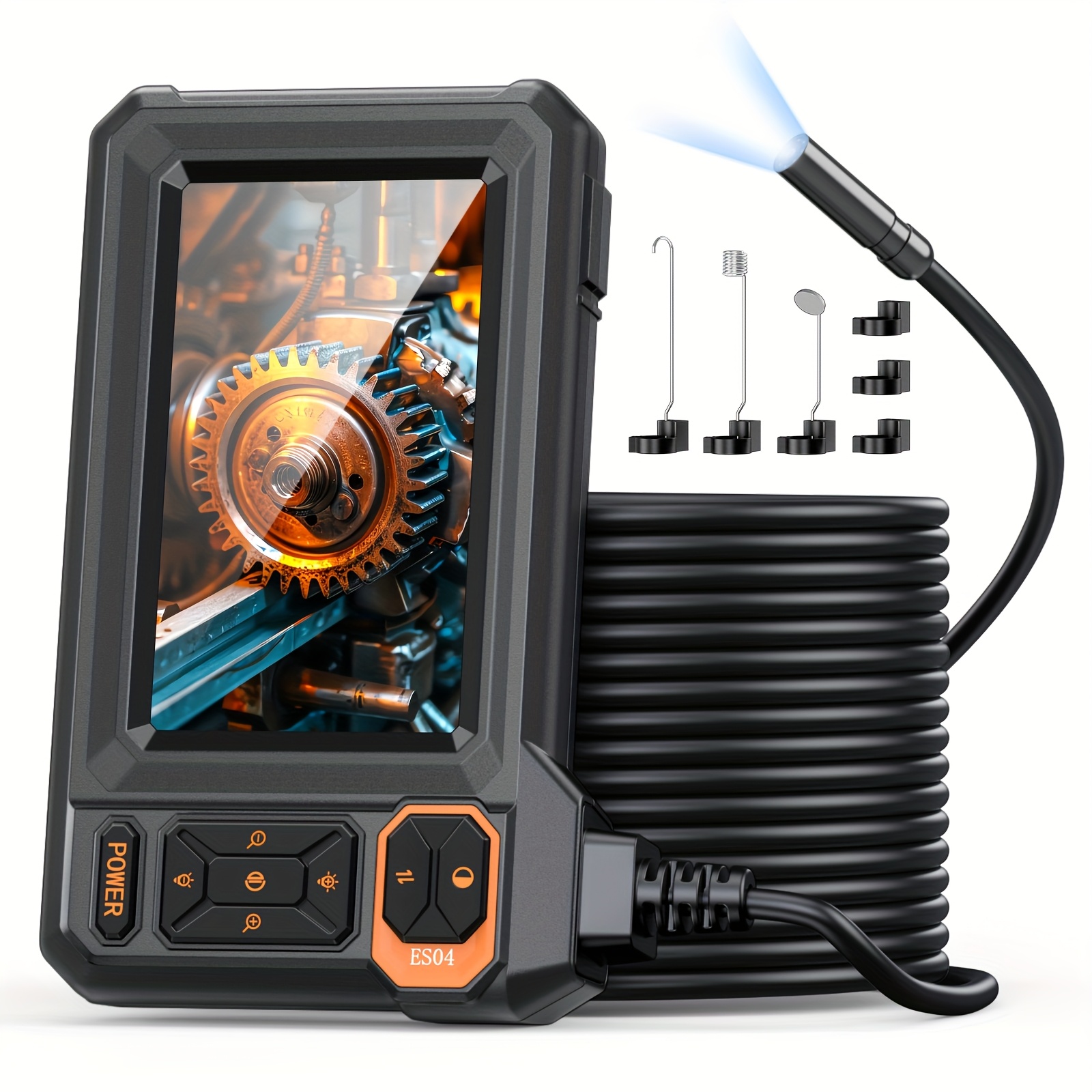 E-shop [HD Endoskop Kamera] 4.3" LCD Bildschirm Endoskop Kamera mit Licht, 16.5ft Schlangenkamera, USB Wiederaufladbar, Ideal für - und