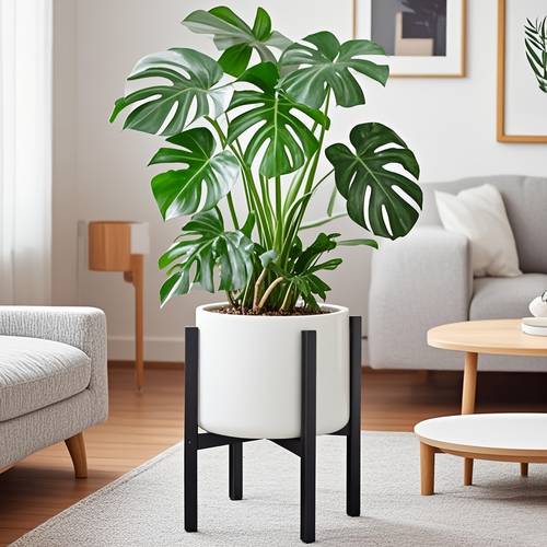 ayarlanabilir yükseklik & genişletilebilir genişlik (23-37cm) metal bitki standı - sağlam demir ̇ç/dış mekan saksı tutucu oturma odası, ofis, patio için - siyah, i̇ç dış dekor, çağdaş dekor, pas dirençli kaplama, raflar