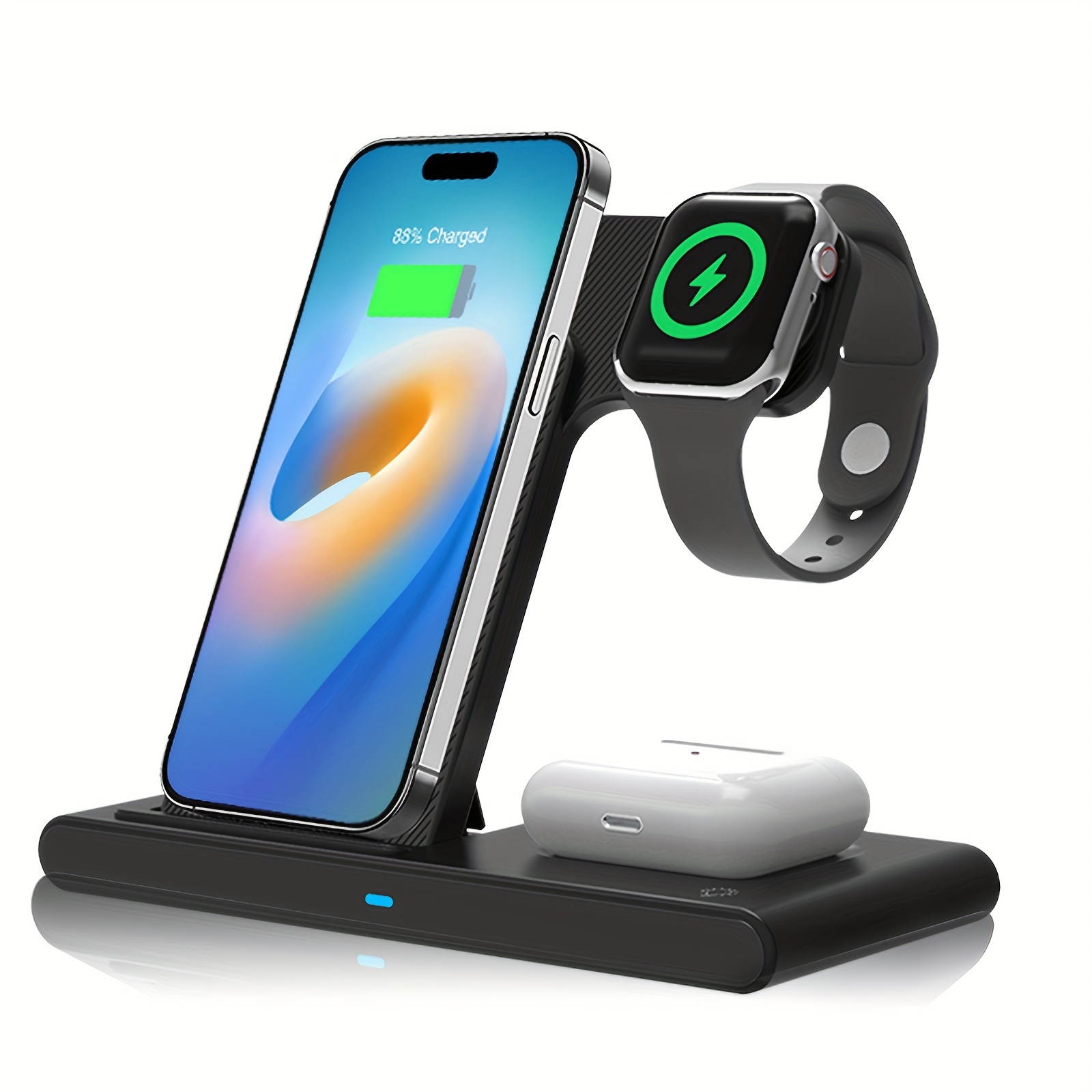 

Portable 3 In 1 Fast Wireless Charger, Foldable Wireless Charging Station Suitable For Iphone 15 14 Pro Max 13 12 11, For Iwatch 9 8 7 6 5 4 3 2 Se, For 3 2 Pro Multiple Devices