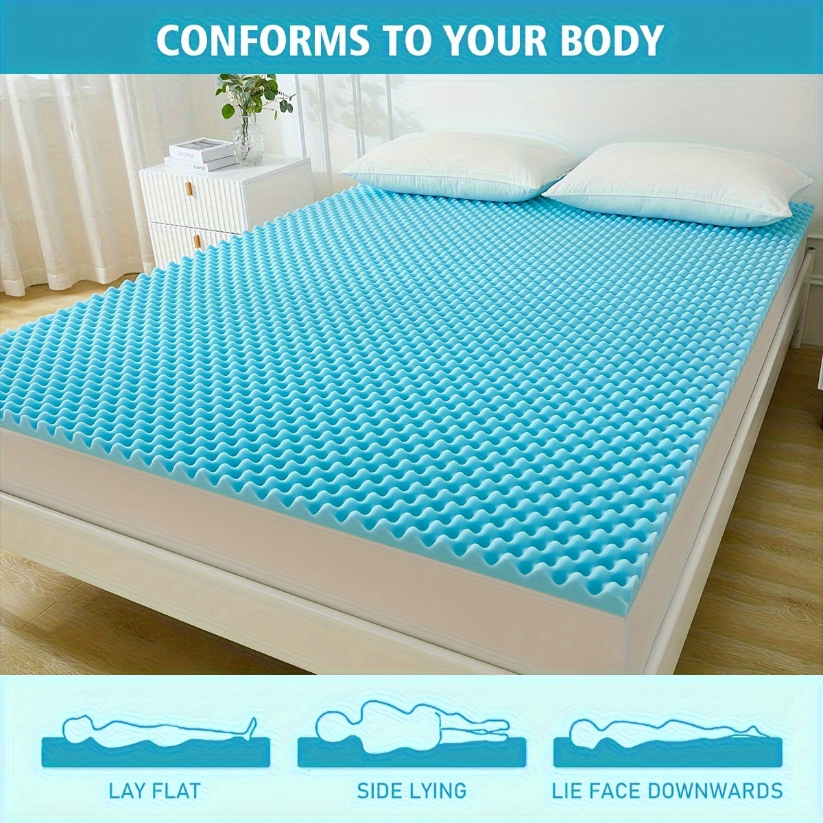 Colchoneta de espuma viscoelástica, transpirable cómoda materiales no  textiles, relleno 100% de espuma de poliuretano 10