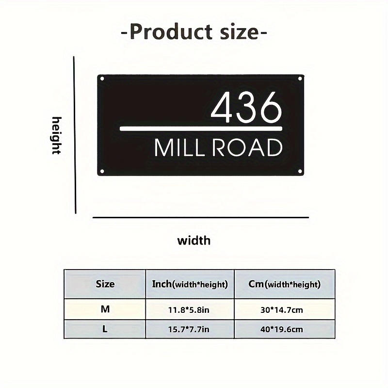 TEMU Custom Metal Address Signs For Outdoor Use - Personalized House Nameplates Made Of Durable Metal, And New Homeowners. Easily Attached To Walls