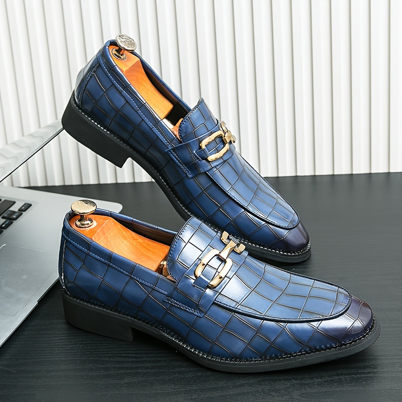 orange flowy dress Piel Cuero Black Croc-Embossed Genuine Leather Horsebit Loafers
