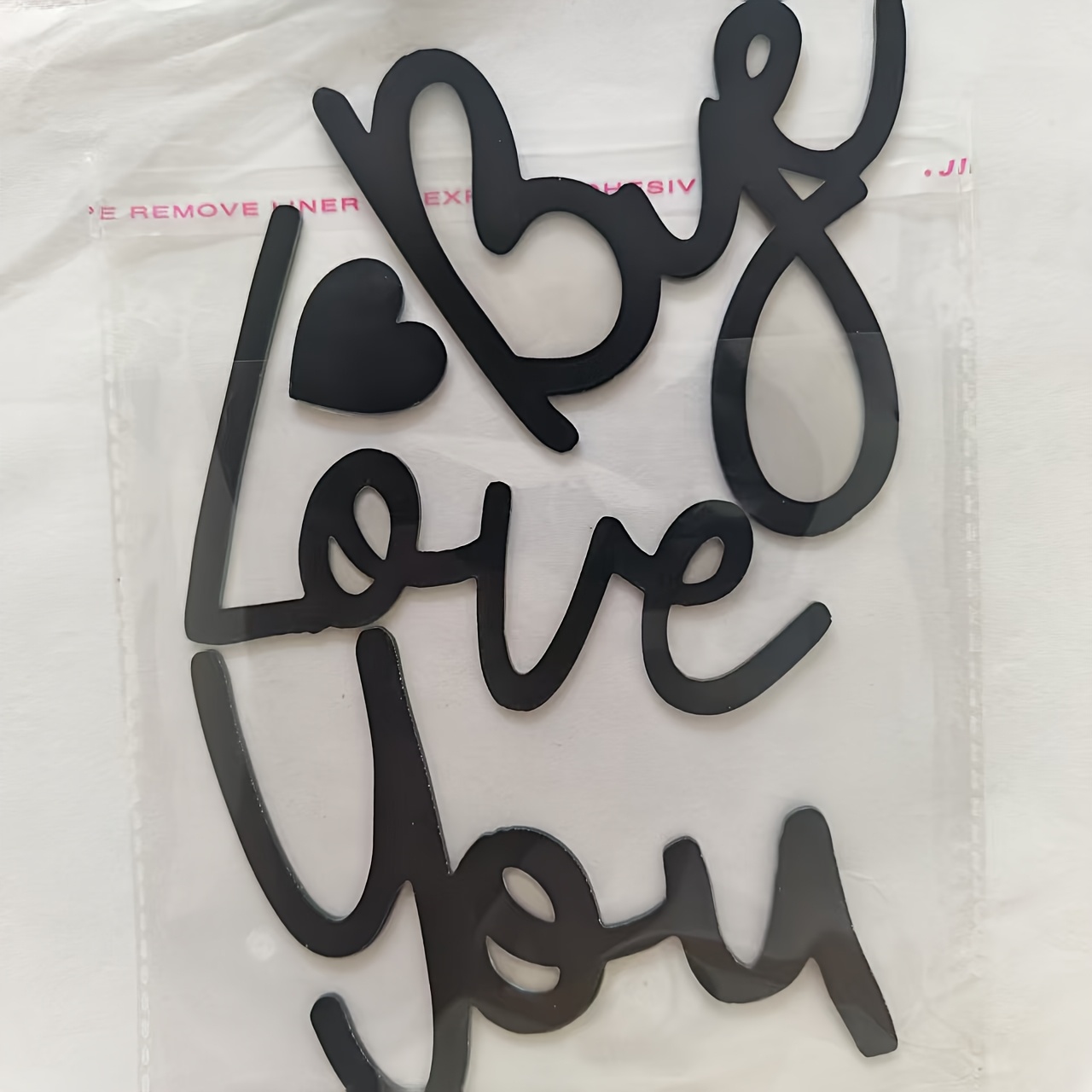 TEMU 2d Flat 3pcs Set "i Love You Goodbye" Heart Door Top - Modern Acrylic Entrance Decoration With "i Love You" "goodbye" Letters And Red Hearts,
