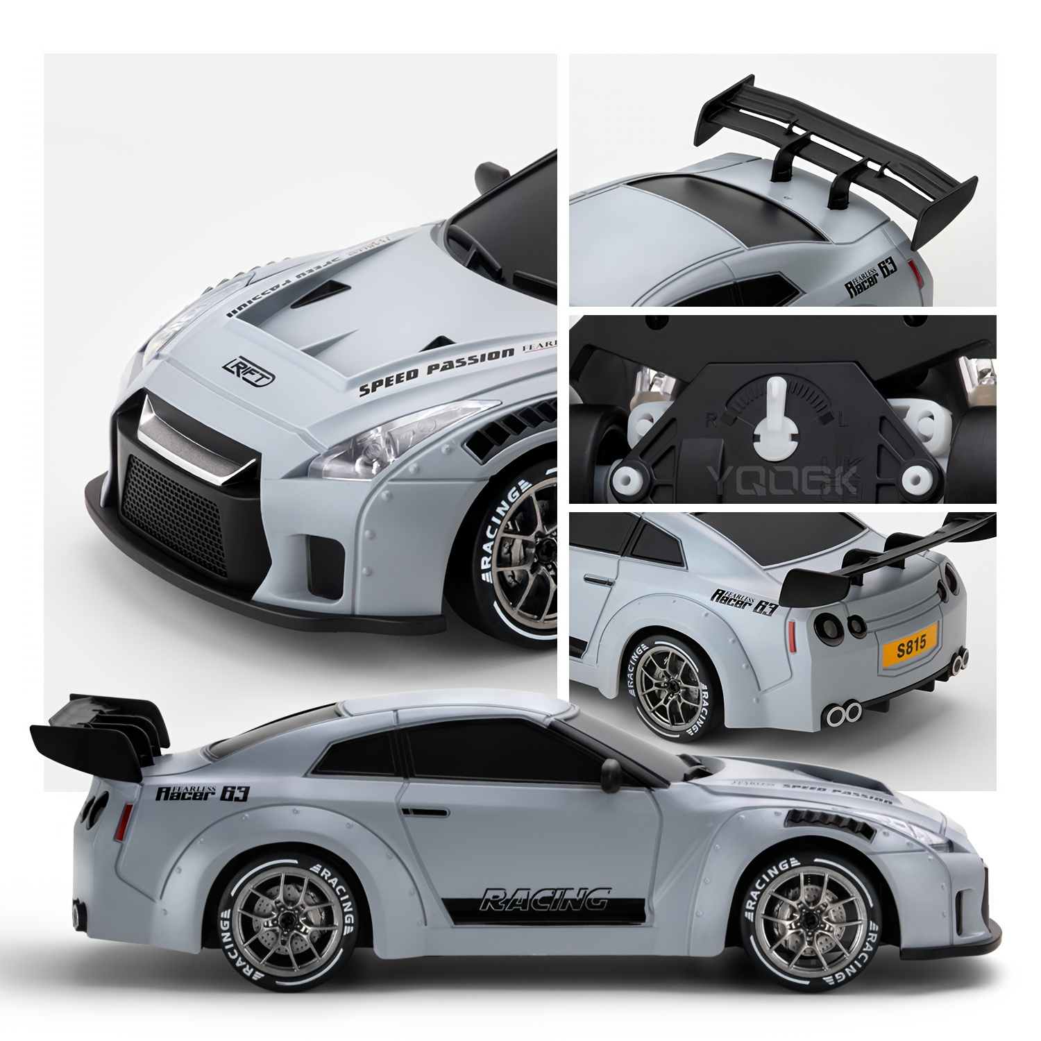 RC Drift Car, 1:24 RC Car, 2.4GHZ 20km/h High Speed Racing Car With Drift Tires, Roadblocks And LED Lights And 2 Batteries, Suitable For Boys And Girls Over Birthday Gift, Holiday Gift