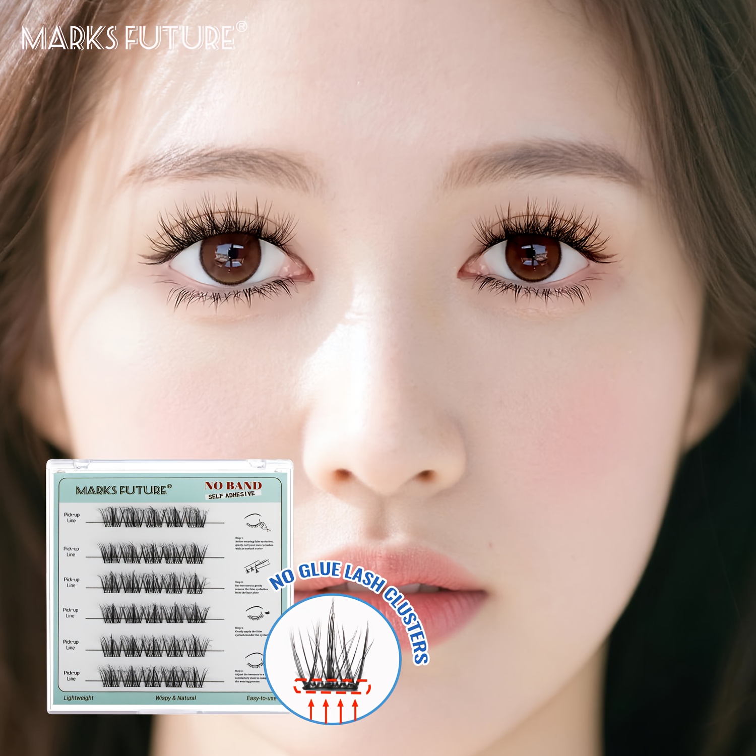 30pcs Marks Individual Clusters Self-Adhesive Eyelash Extensions