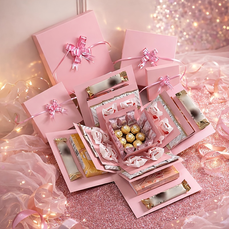 6 pezzi Scatole per Dolci Kraft arrone Bianco Confezione Regalo con