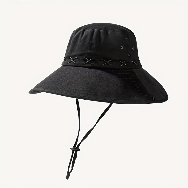 unisex Summer Wide Brim Bucket Hat, Fishing Hat, Outdoor Sun Protection Mountaineering Casual Versatile Beach Fishing Hiking Hat,Temu