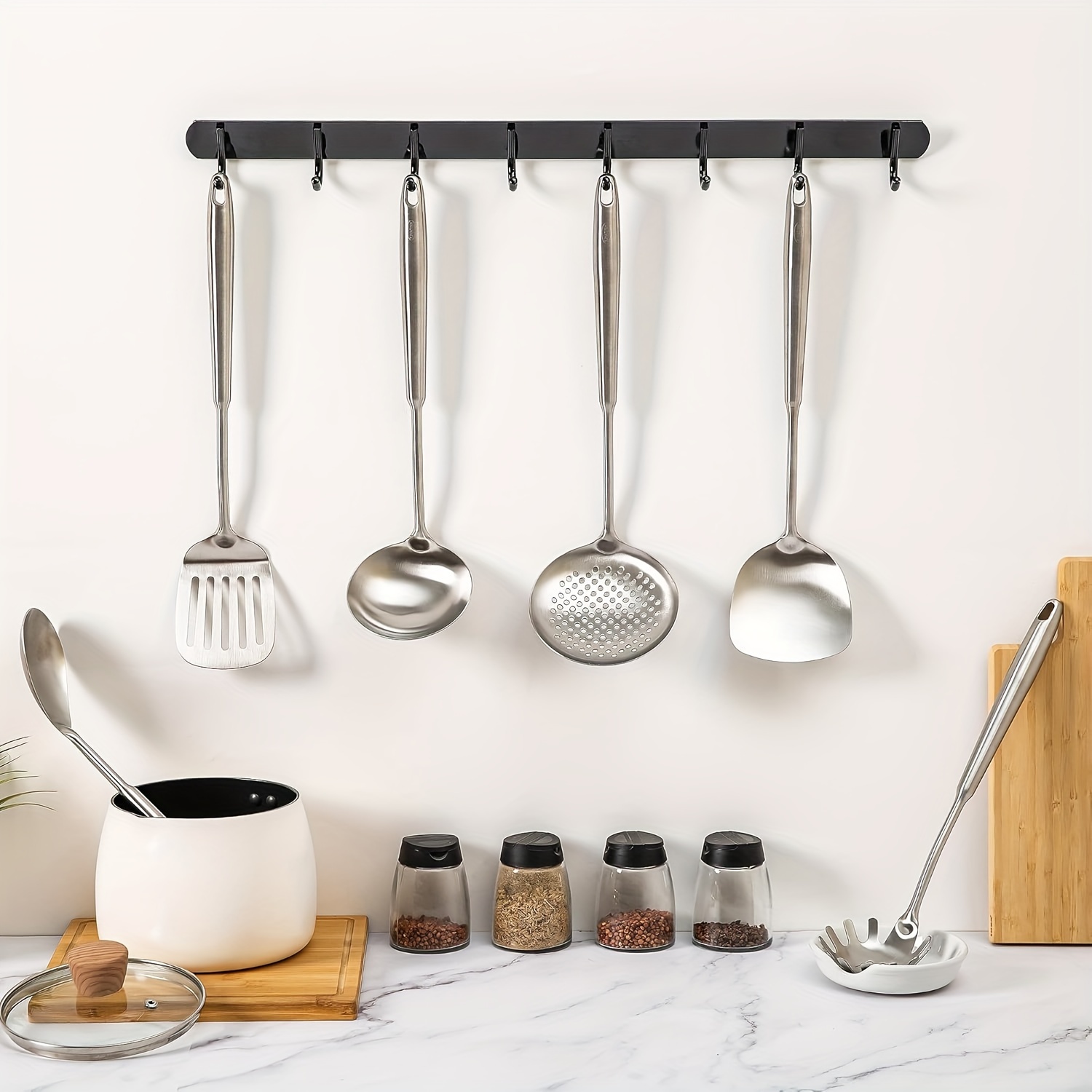 Ensemble Ustensiles De Cuisine 10 Pièces Inox - Antiadhésif Et Résistant à La Chaleur