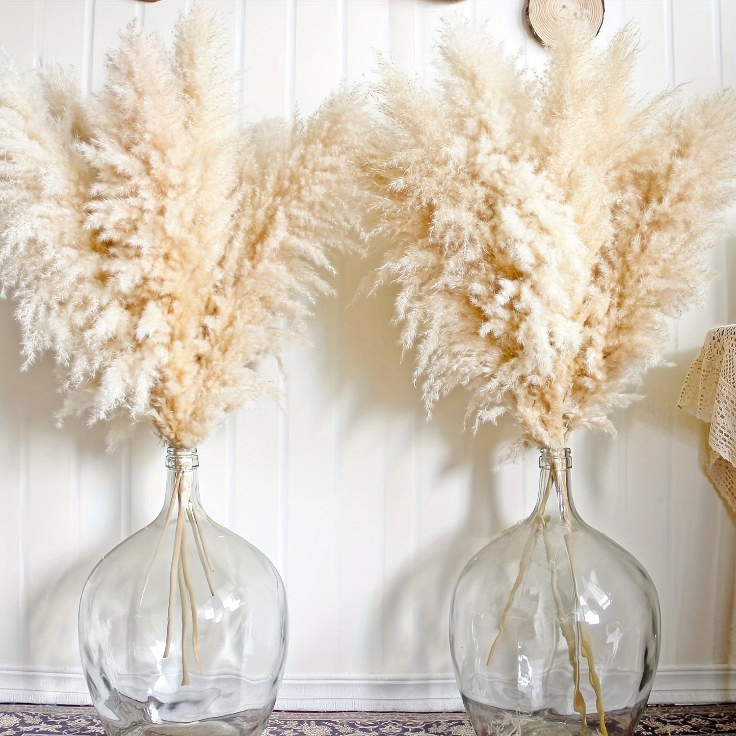 Image of [elegant Fluffy] 30pcs Elegant Fluffy Pampas Grass Bundle | 43'' | Dried Floral Decor | Floor Vases & Living Rooms | Weddings & Special Occasions | Boho Chic