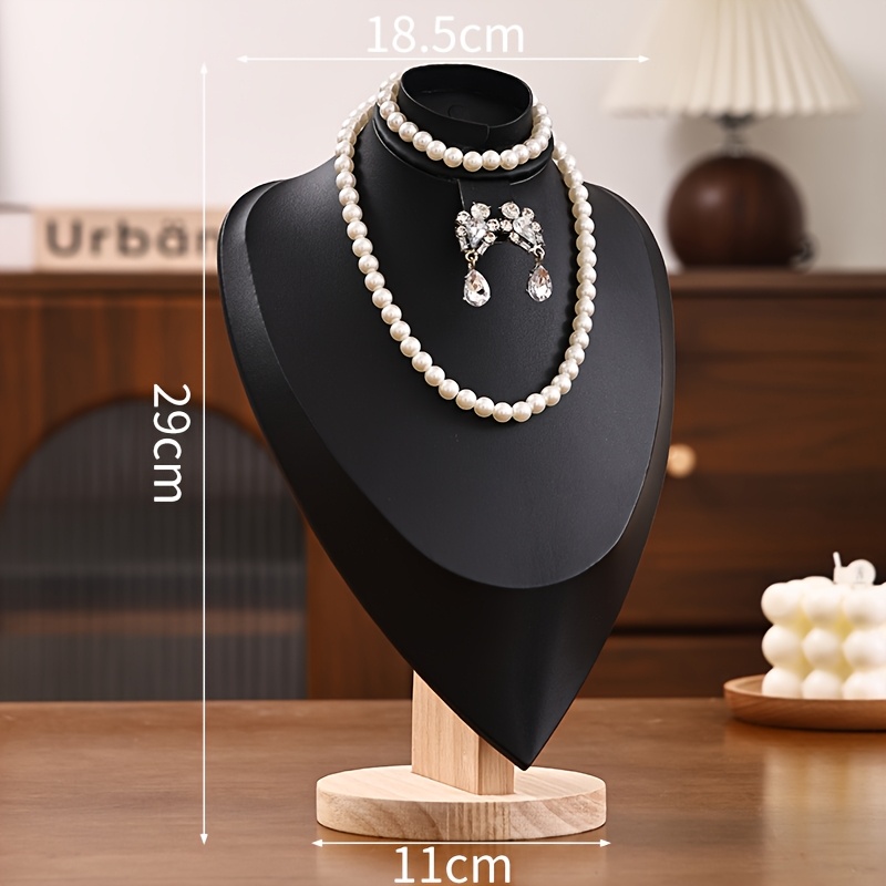 3-in-1 Wood Jewelry Bust Display Stand