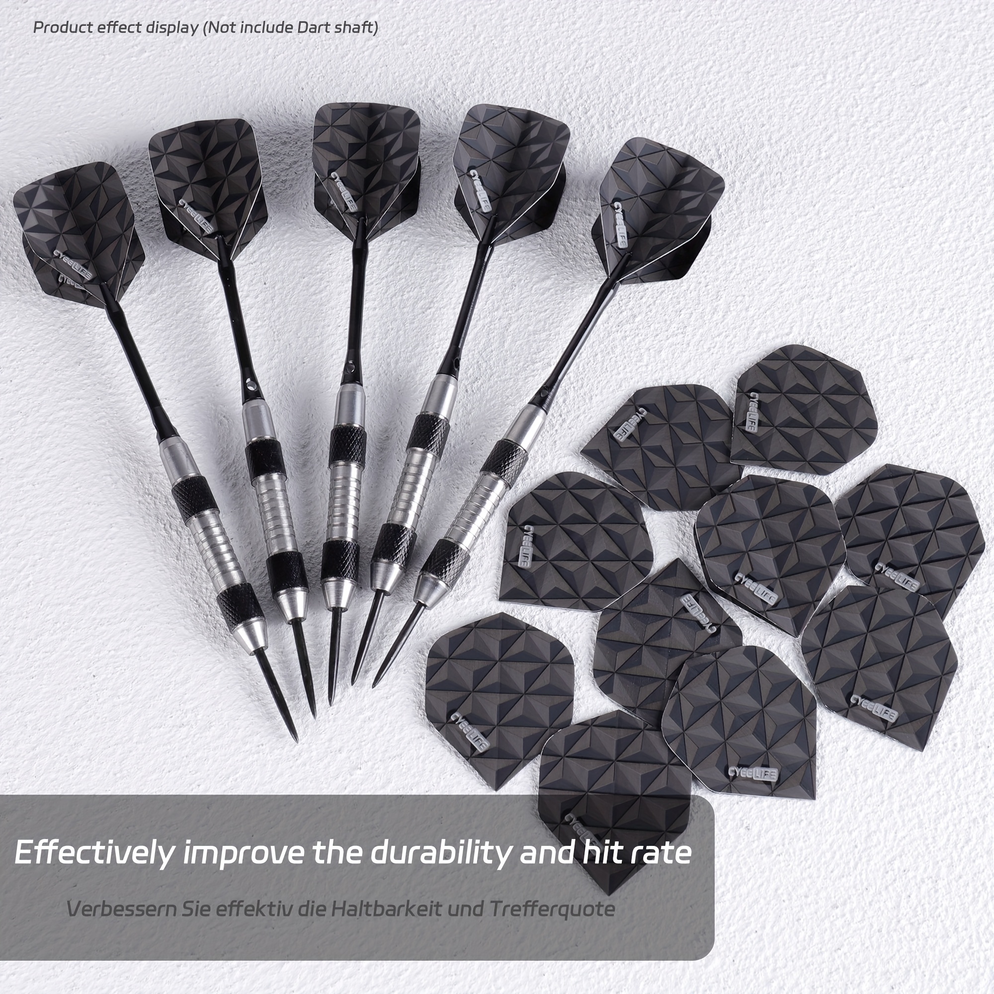 15 stuks CAREGAMES Dart Staartvleugels - Hoogwaardige PET Vluchtstabilisatoren Geschikt voor Competitief & Casual Darten, Aerodynamische Dart voor Verbeterde Nauwkeurigheid & Afstand, Vluchtvleugels