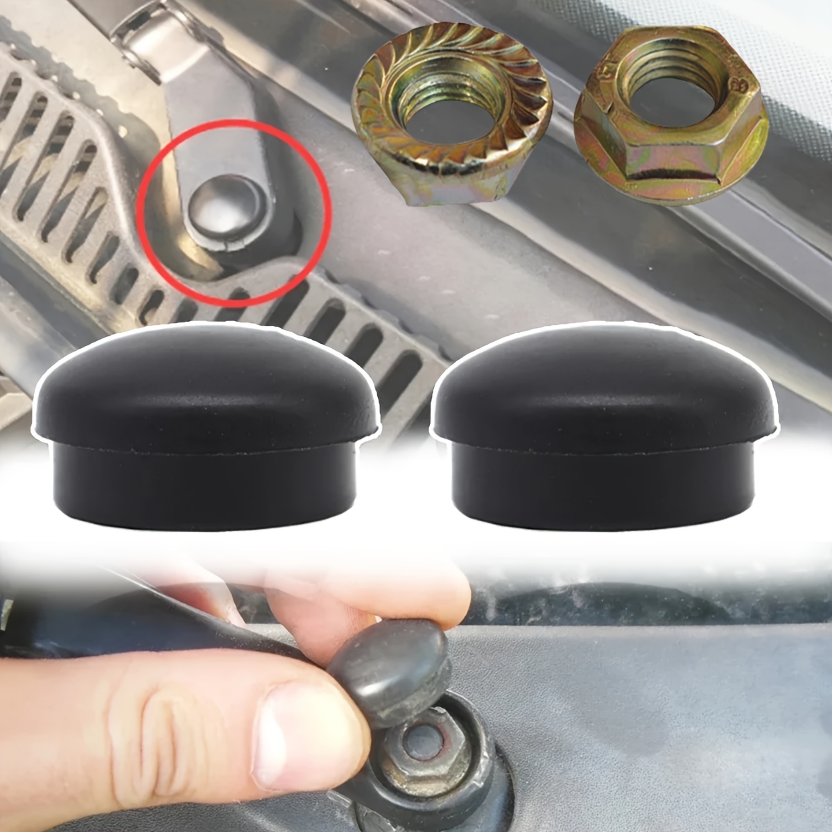 Set Of 2 Front Windshield Wiper Arm Nut Screw Caps For Vw Golf Models Mk4, Mk5, Mk6, Mk7, And Mk1, Mk2, Mk3, And Caddy 3