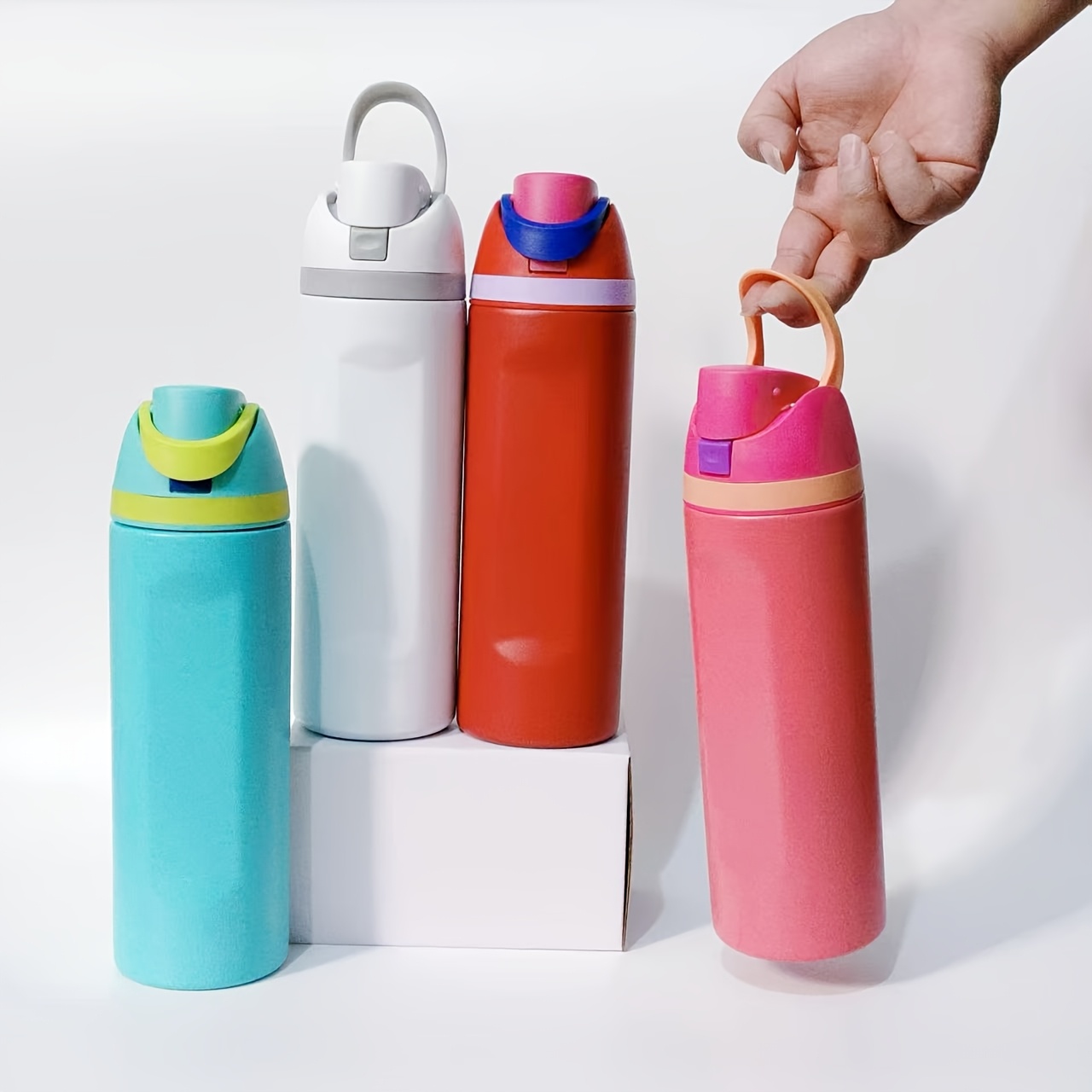24oz stainless steel insulated water bottle with straw leak proof portable for sports and travel suitable for hot and cold beverages durable for outdoor activities multiple colors ideal for halloween and christmas gifts