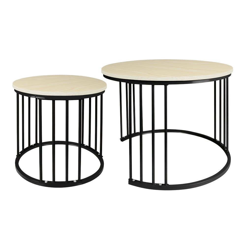 TEMU A Set Of 2 Coffee Tables, 1 Large And 1 Small, A Unique Coffee Table, Suitable For The Living Room, Beige