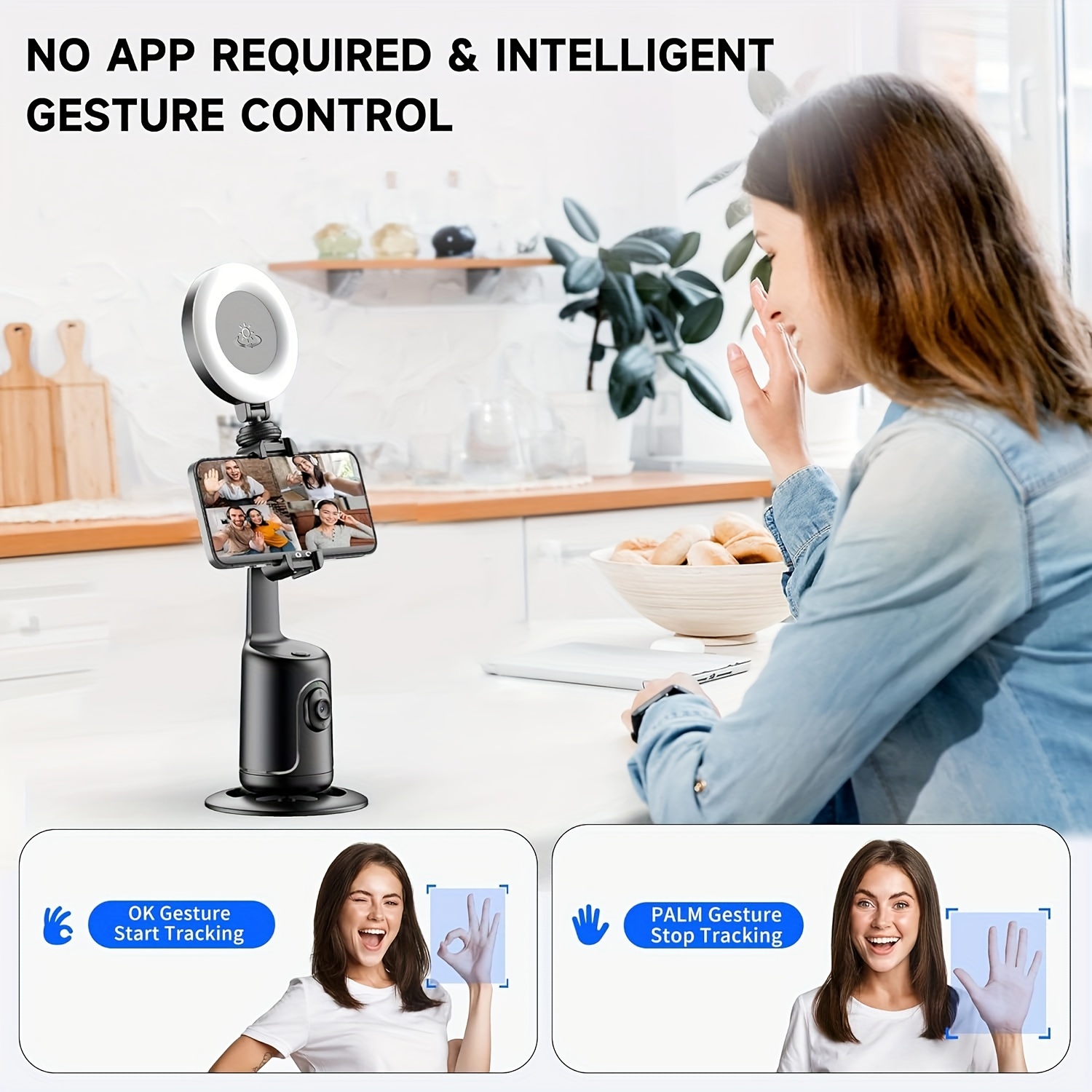 360° Auto Face Tracking Gimbal Smartphone Holder Tripod - Temu