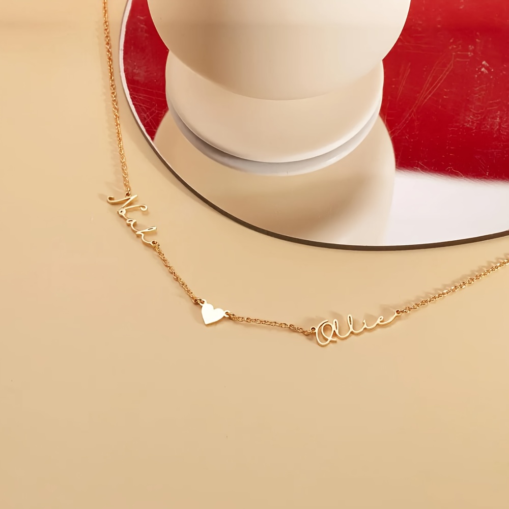 Customized Couple's Name Infinity Heart Necklace, Gift for Wife