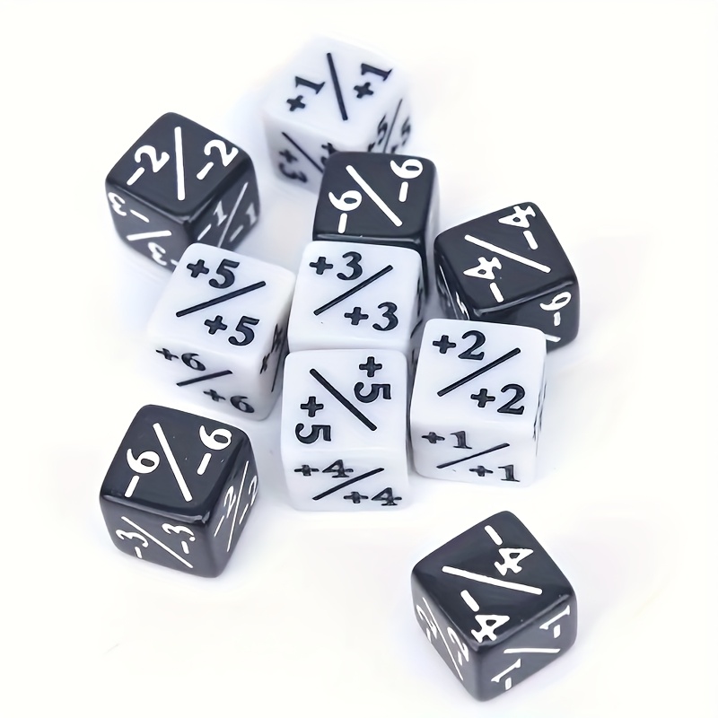 24 Black and White Dice Counting Tokens for Card Games