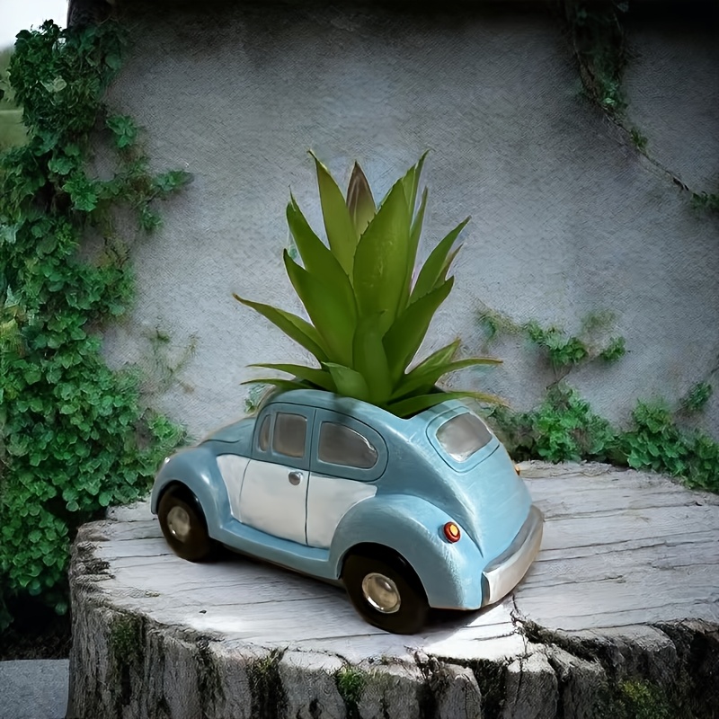 TEMU Creative Retro Car Flower Resin Flower Pot Decoration Suitable For Courtyard Home Garden Flower Pot Ornaments