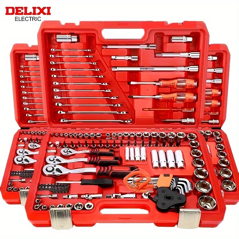 

46-piece Socket Wrench Set Release Ratchet And Screwdriver, Multi-functional Mechanics Hand Tool Kit For Auto Repair Without Electricity, Material