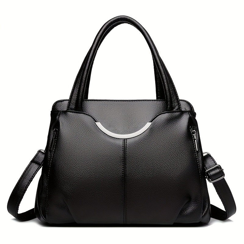 Ethnic Style High-quality Pu Women's Handbag, Large Capacity Banquet Shoulder Bag, Shopping Solid Bag, Crossbody Bag