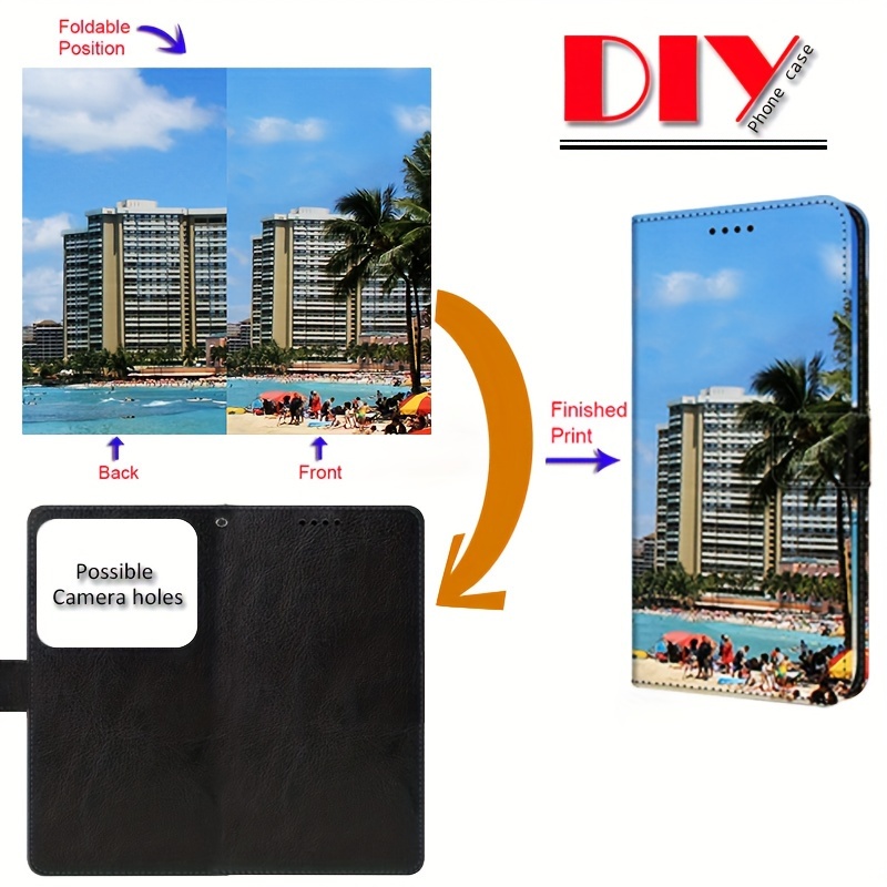 TEMU Phone Case - Diy Personalized Custom Photo Faux Leather Flip Phone Case For Xiaomi Redmi Plus A3 A3x/redmi 9 9a 9t 9c Nfc 4g 5g Cover Using