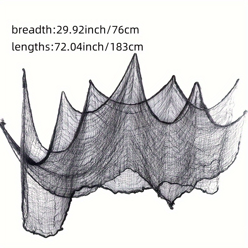 1pc/10pcs Black & White + Spider Web Mesh, Dark Gothic Style with Sheer Fabric and Irregular Netting / Wrinkled Drape Effect for a Lightweight Transparent Look - Perfect Halloween Decor to Create Mystery Atmosphere: Ideal Party Props or Porch Staircase Adornment
