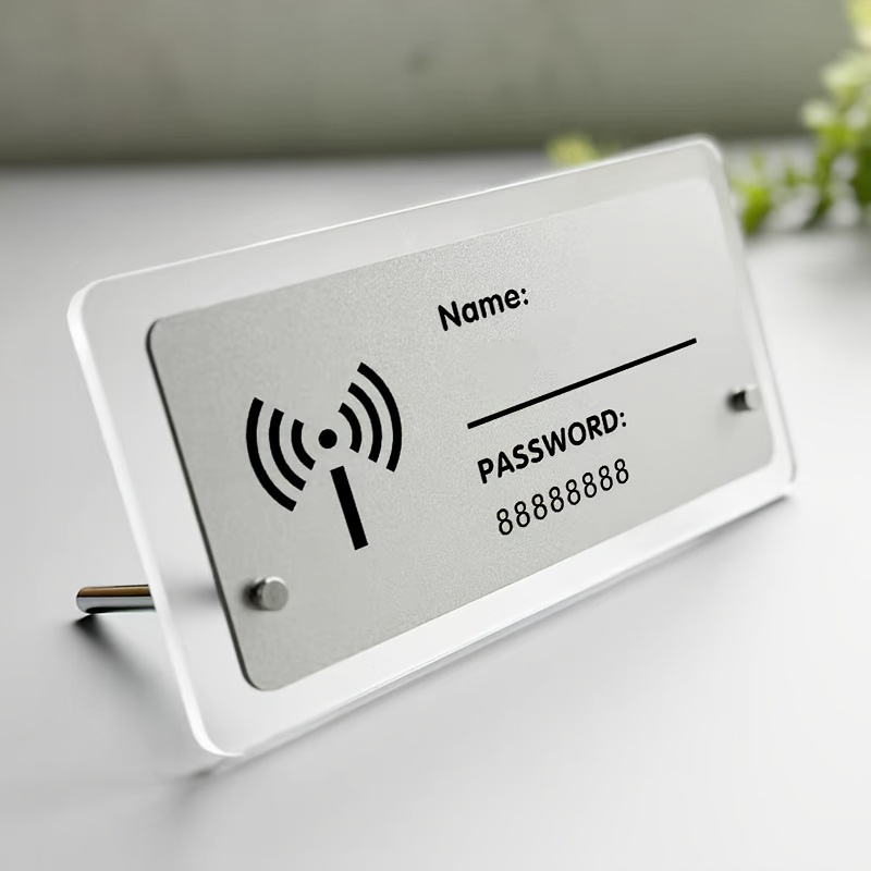 TEMU Customized Acrylic Wifi Double-layer Design Number Plate, Password At A , Suitable For Malls, Hotels, Beauty Salons, And Other Public Places