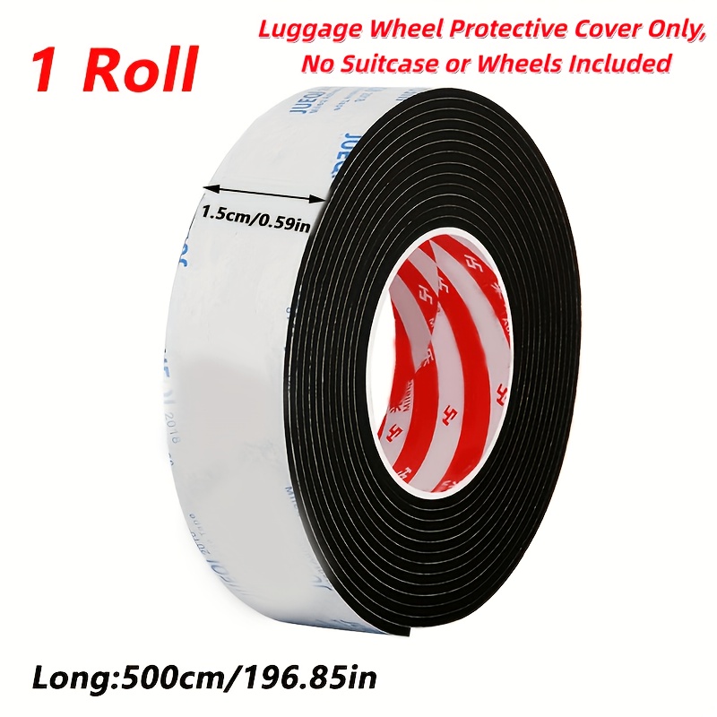 Image of 1 Roll Luggage Wheel Protective Cover, Trolley Case Wheel Cover Noise Foot Cover, Shockproof Suitcase Wheel Protective Cover, , . Luggage Wheel Protective Cover , No Suitcase Or Wheels Included