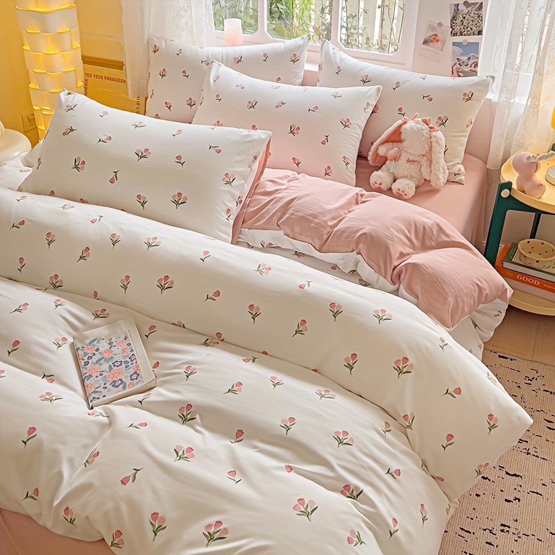 3pcs Duvet Cover Set, -style Small Floral Duvet Cover Set In , Includes 1 Duvet Cover + 2 Pillowcases, Comfortable And Breathable, Machine Washable And Hand Washable, Does Not Fade Or , A Environment