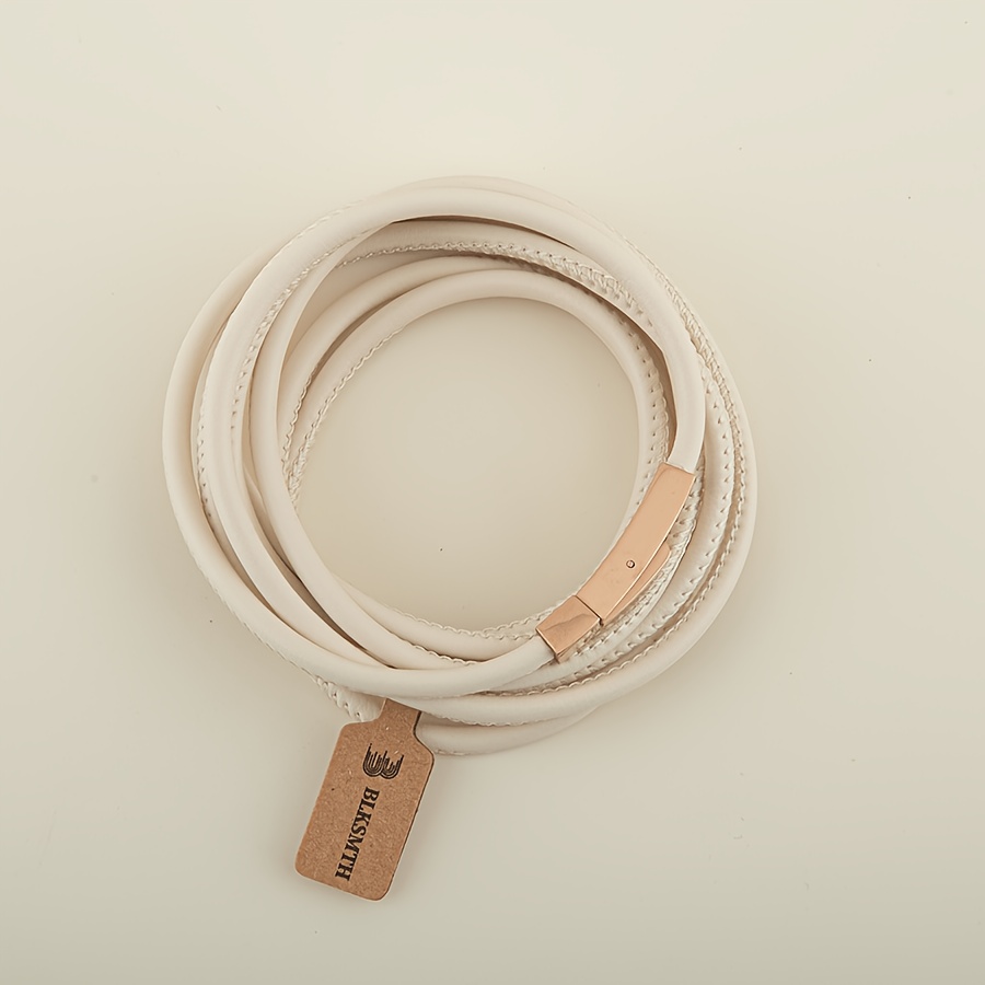TEMU Blksmth Ivory With Rose Golden Carnation-colored Stackable Fashion Women's Long Bracelet Perfect Gift Mother's Day