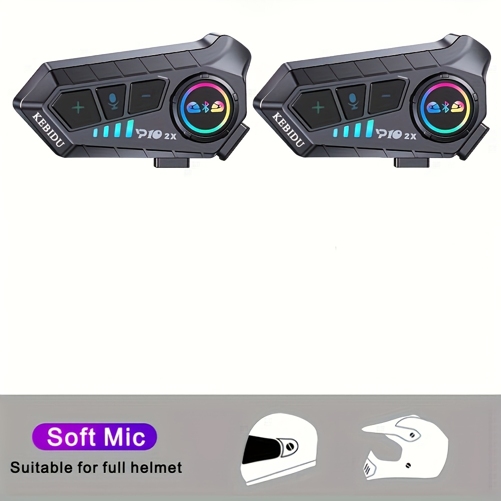 Image of /hard Wheat Riding Intercom Motorcycle Helmet Earphones Dual-channel Music Listening Motorcycle Helmet Earphones Riding Headphones 2-person Intercom