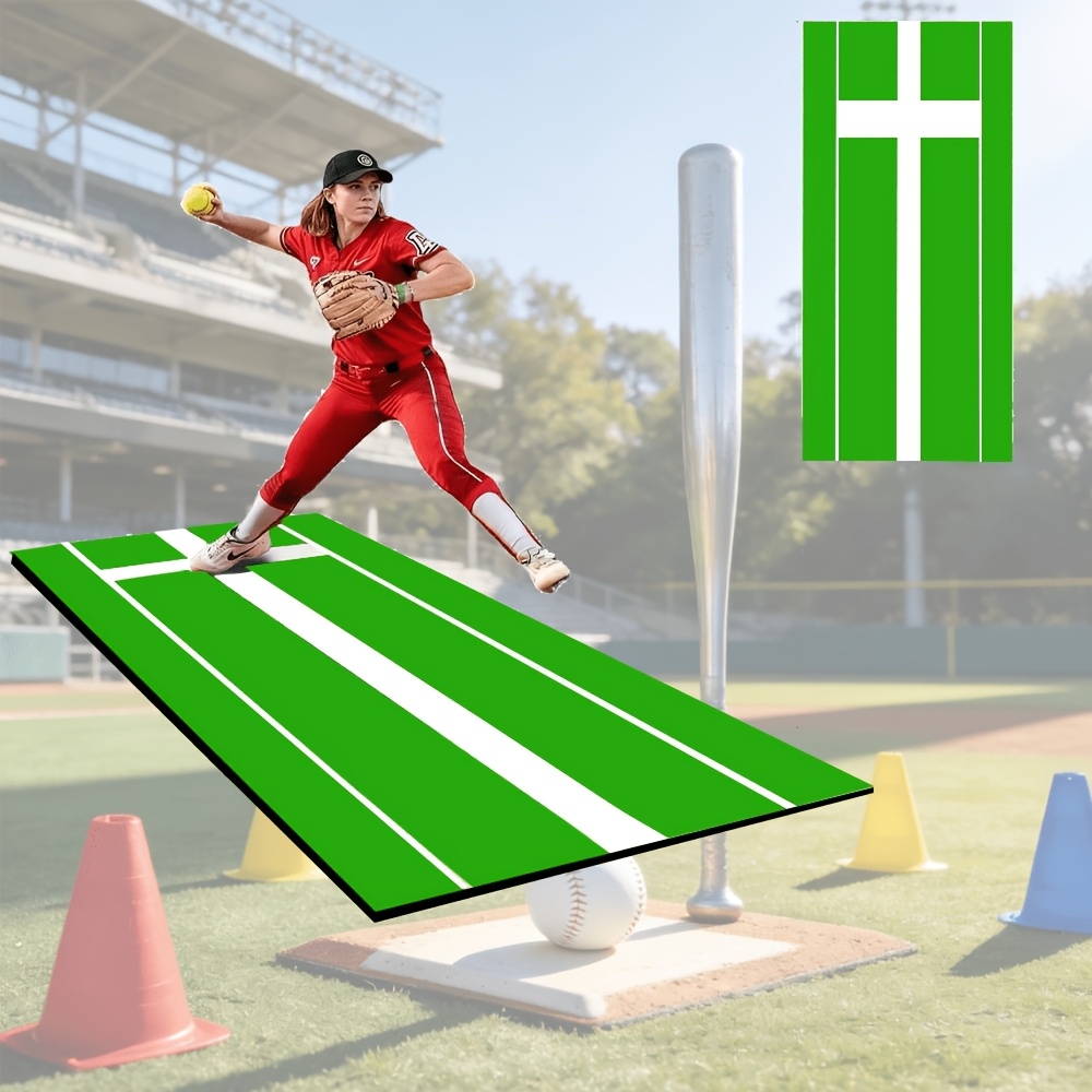 TEMU Tapis de pour baseball et softball, 47,24" ,62" (120×60 cm), surface d'entraînement antidérapante et résistante à la décoloration, tapis de