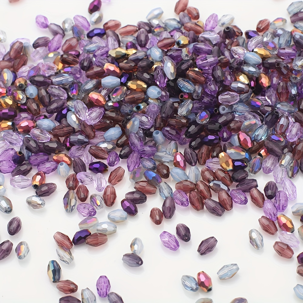 TEMU 200pcs Cuentas de Arroz 3*5mm con Agujero y Corte Ovalado, Accesorios Coloridos para Hacer Joyería DIY: Pendientes, Pulseras y Colgantes