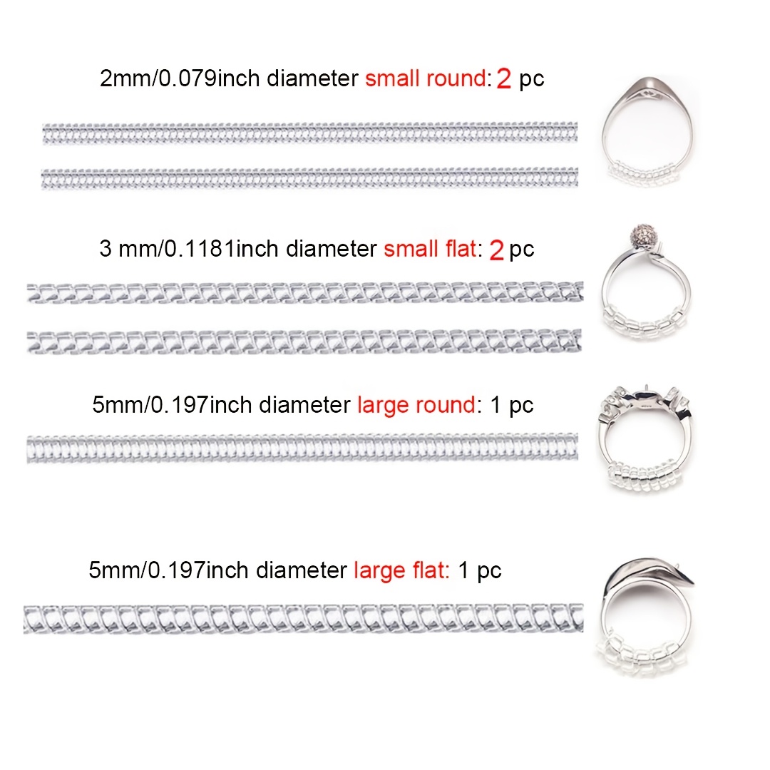 TEMU 6-pack Universal Transparent Ring Size Adjuster For Men And Women, Invisible Ring Sizer Tool For Making Rings Larger Or Smaller, Ring Shrinking