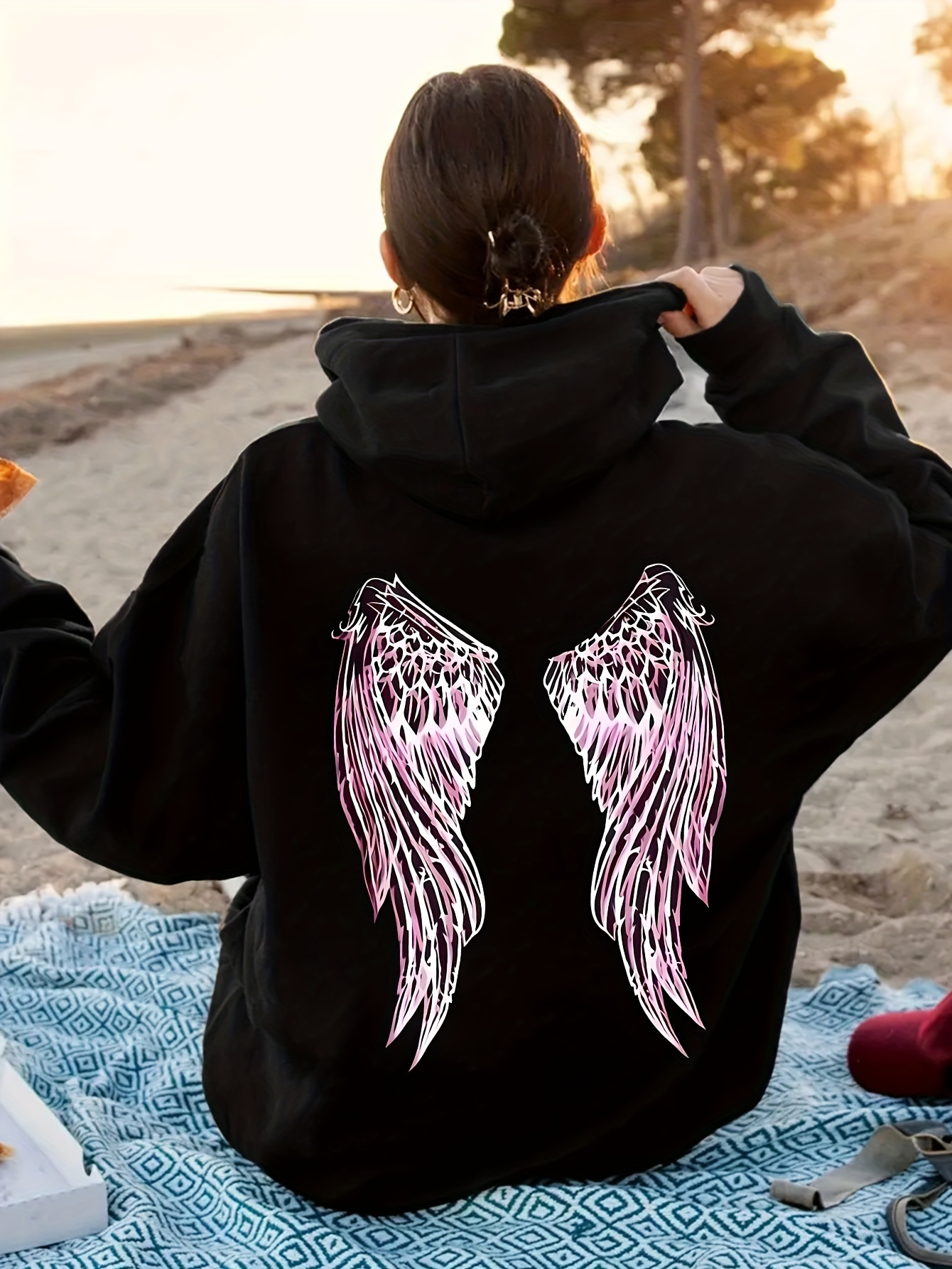 Angel wing hoodie plus size online