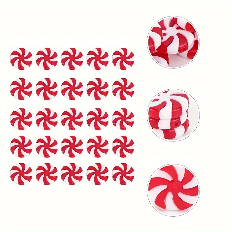 

15 Pcs Hanging Christmas Tree Ornaments, Plastic Striped Fake Decorations For Wreath , Party Supplies, No Or Required