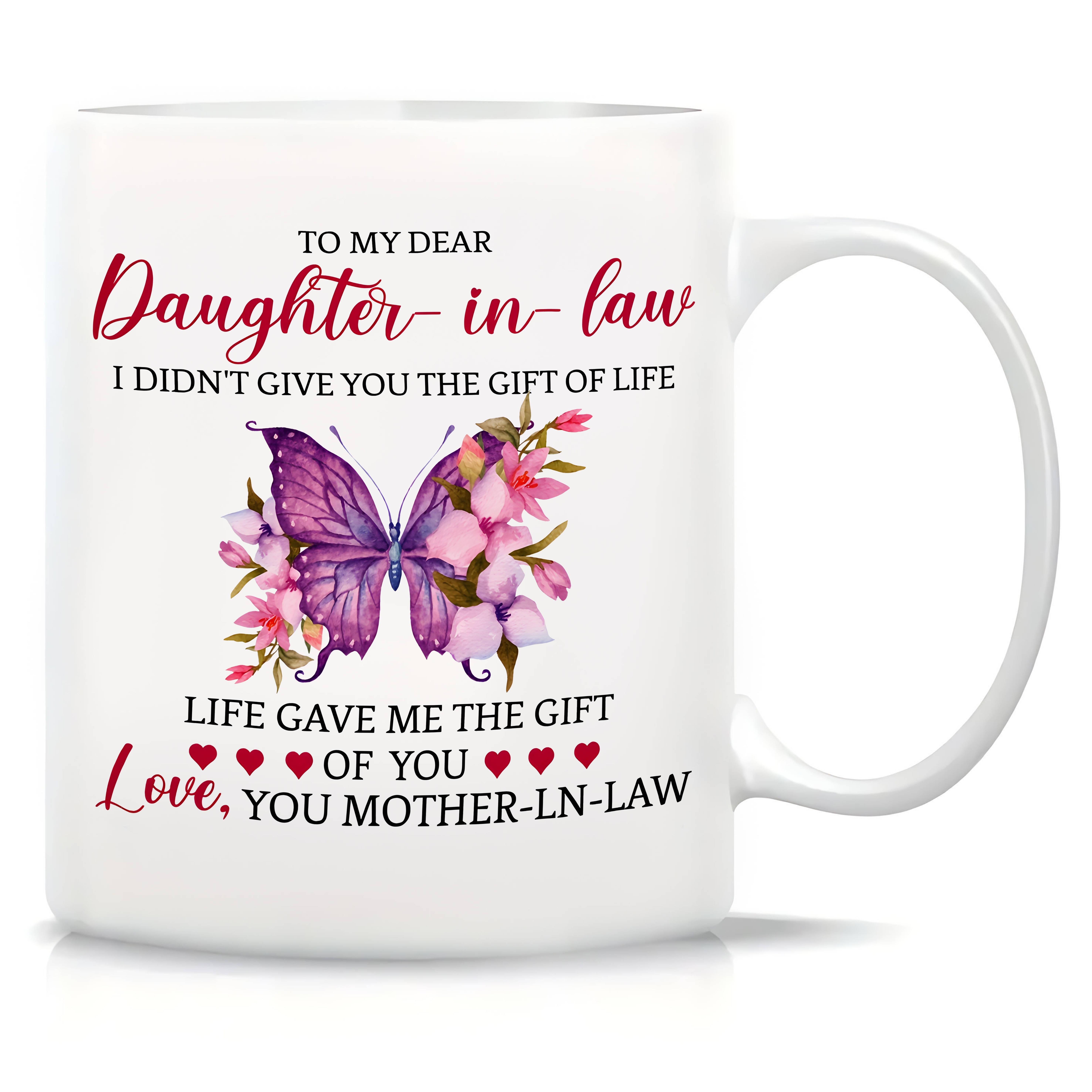 

1pc, Daughter In Law Coffee Mug, Ceramic Coffee Cups, Inspirational Quotes Water Cups From Mother In Law, Summer Winter Drinkware, Christmas Birthday Gifts For Daughter In Law