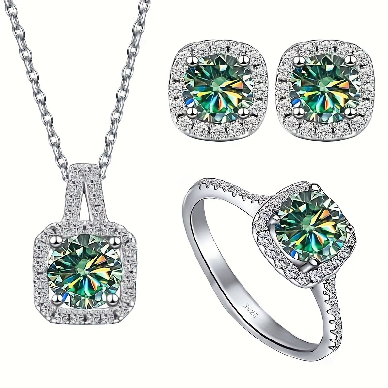 TEMU A Set Of 925 Sterling Silver Jewelry, Holiday Themed, Suitable For Daily Wear And Gift Occasions, Valentine's Day, Anniversary - Necklace, Ring,