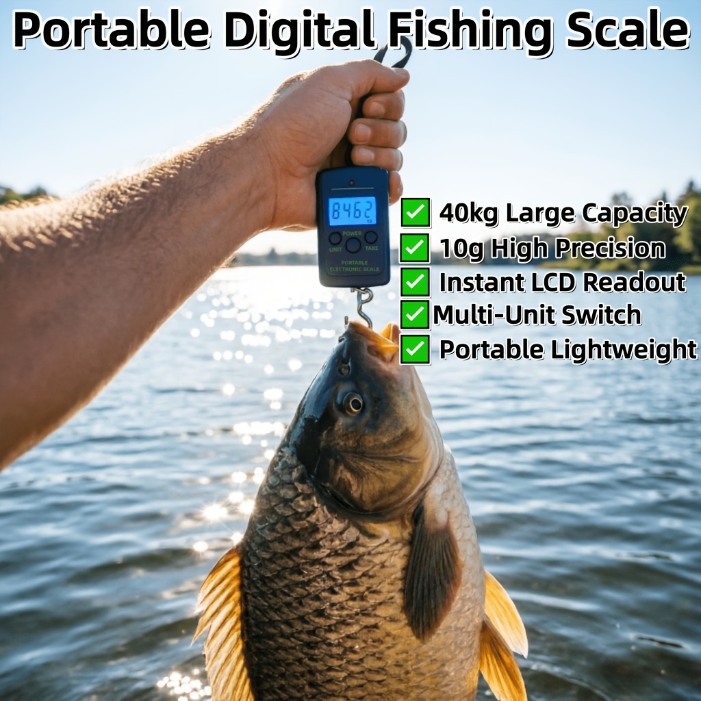 TEMU 50kg Handheld Digital Hanging Scale, High-precision Portable Electronic Scale, With Backlit Lcd Screen, Function And Kg/lb/oz/g Units For