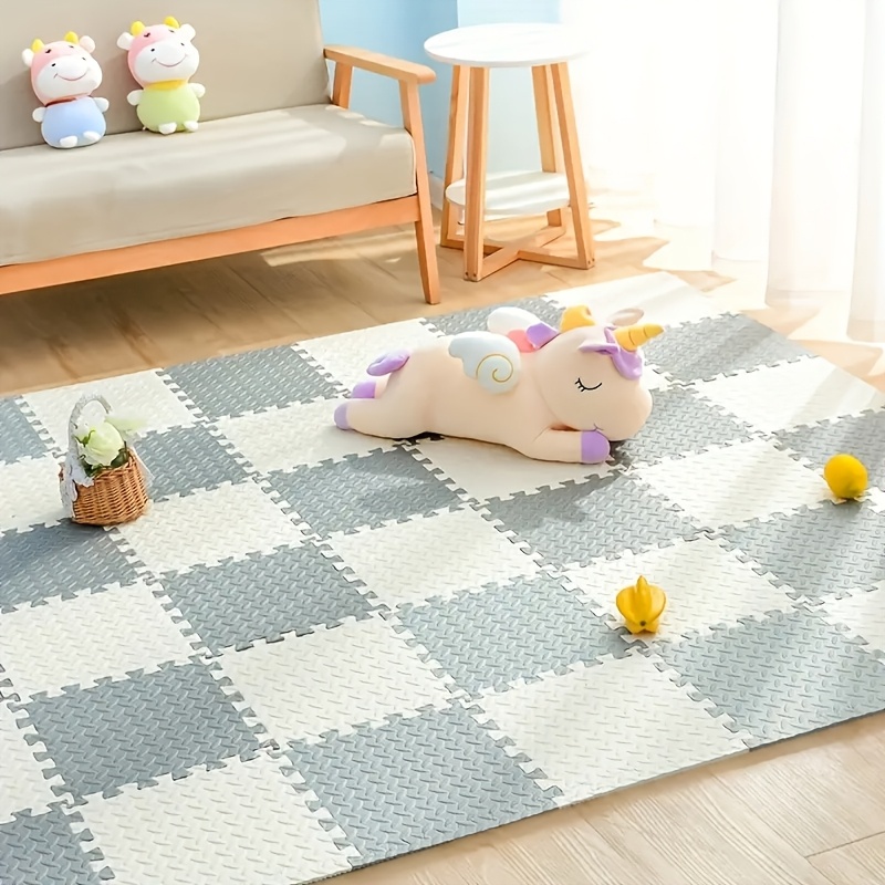 

70pcs Diy Interlocking Floor Mat Tiles Set, Eva Material, Customizable , Solid Color Pattern, Easy To , For Home Decor And Playroom