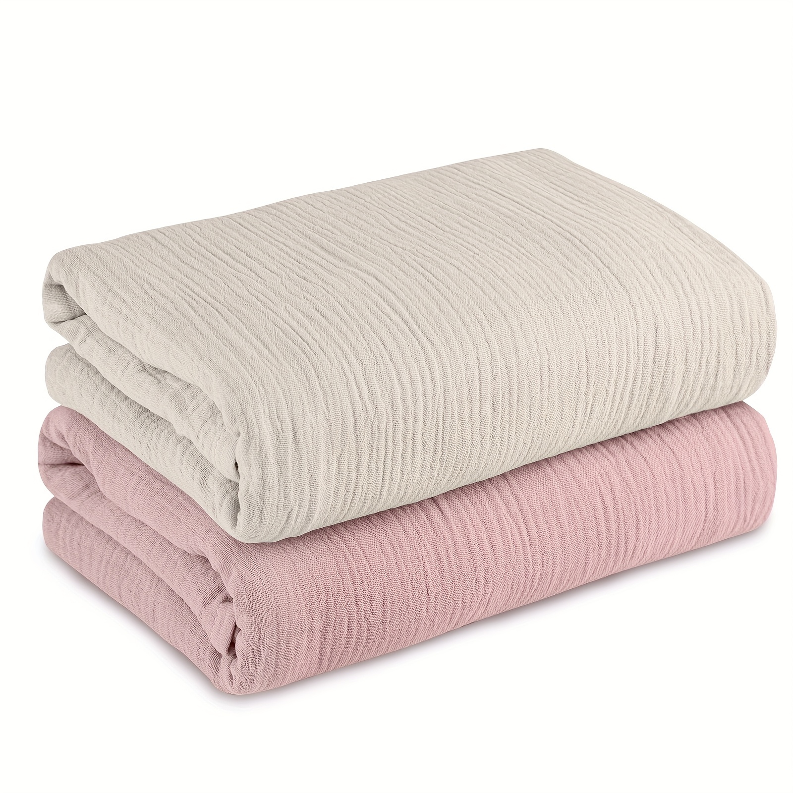 Muslin Swaddle Blankets For, 2 Pack Receiving Blanket 38*40 Inches, Soft Breathable Swaddling Wrap For Unisex Baby