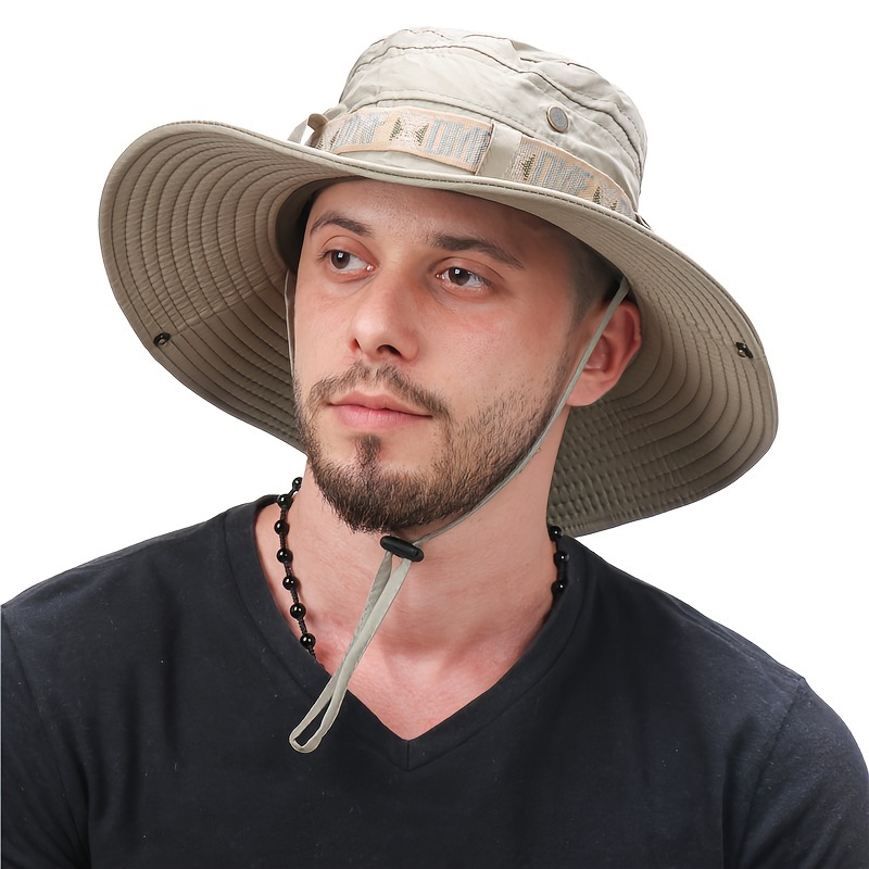 

All Purpose Unisex Uv Protective Wide Brim Bucket Hat Outdoor Panama Safari Hunting Hiking Hat Mesh Fisherman Hat Beach Sunscreen Cap